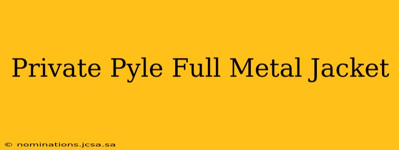 Private Pyle Full Metal Jacket