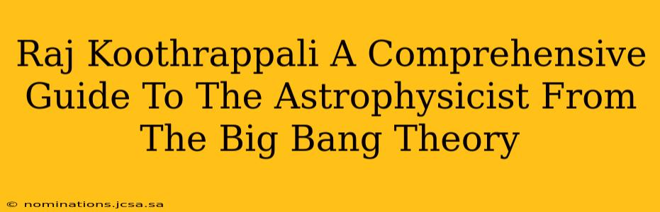 Raj Koothrappali A Comprehensive Guide To The Astrophysicist From The Big Bang Theory