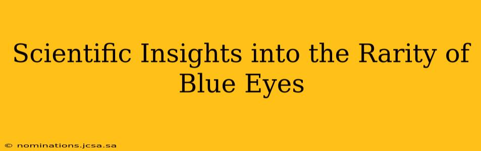 Scientific Insights into the Rarity of Blue Eyes
