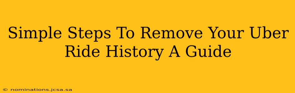 Simple Steps To Remove Your Uber Ride History A Guide