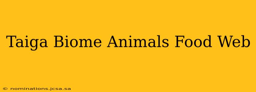 Taiga Biome Animals Food Web