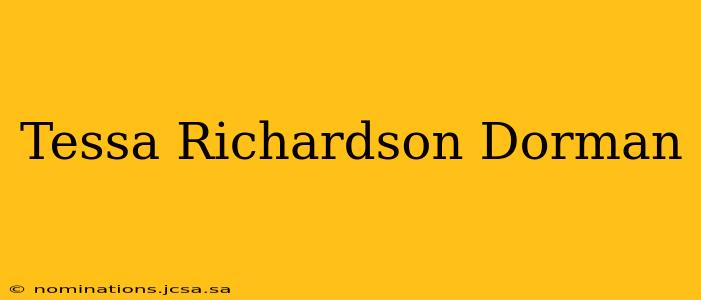 Tessa Richardson Dorman