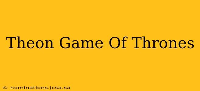 Theon Game Of Thrones
