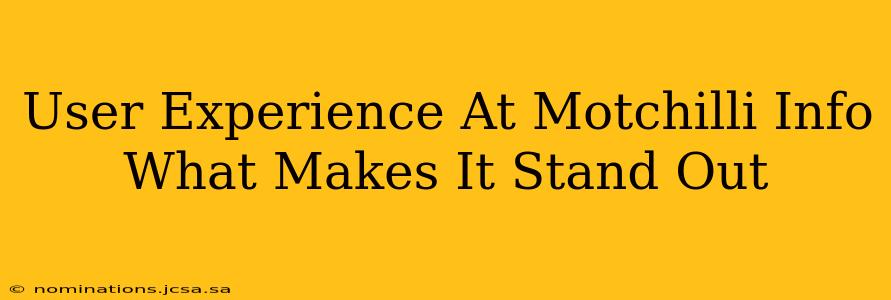 User Experience At Motchilli Info What Makes It Stand Out