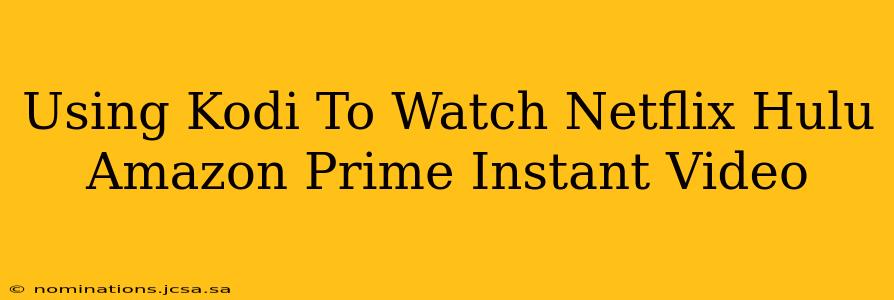 Using Kodi To Watch Netflix Hulu Amazon Prime Instant Video