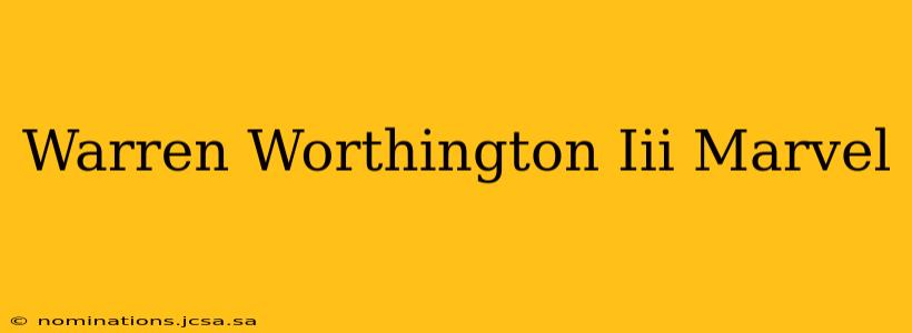 Warren Worthington Iii Marvel