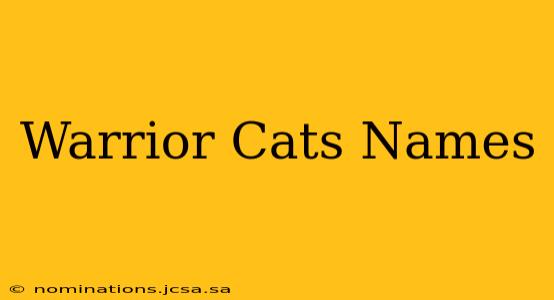 Warrior Cats Names