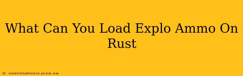 What Can You Load Explo Ammo On Rust