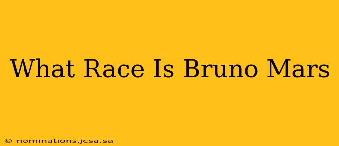 What Race Is Bruno Mars