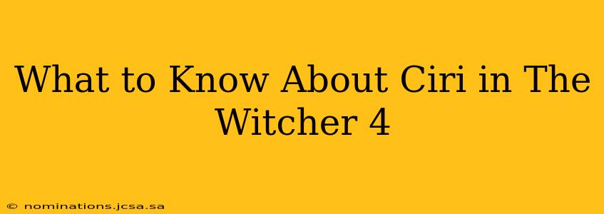 What to Know About Ciri in The Witcher 4