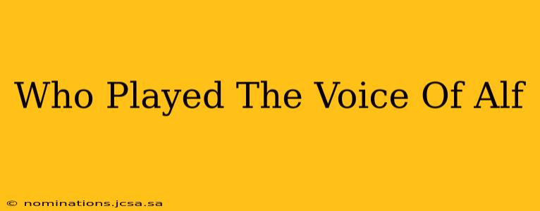 Who Played The Voice Of Alf